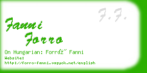 fanni forro business card